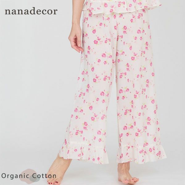 オーガニックコットン フレンチローズフリルパンツ